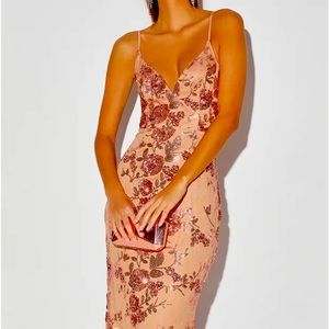 Lulus Rose Gold Sequin Maxi